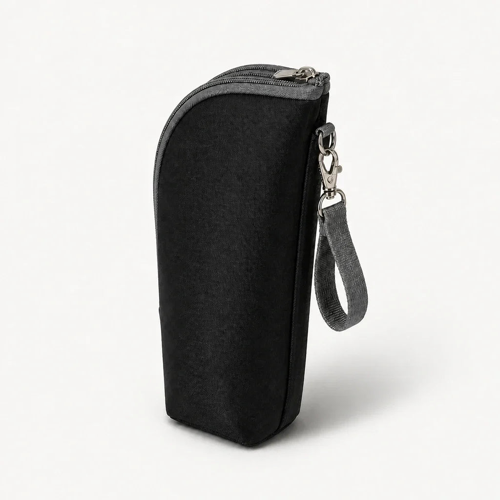 Sac isotherme à biberon en aluminium noir NOLIERA, pour transporter un biberon en sortie Image