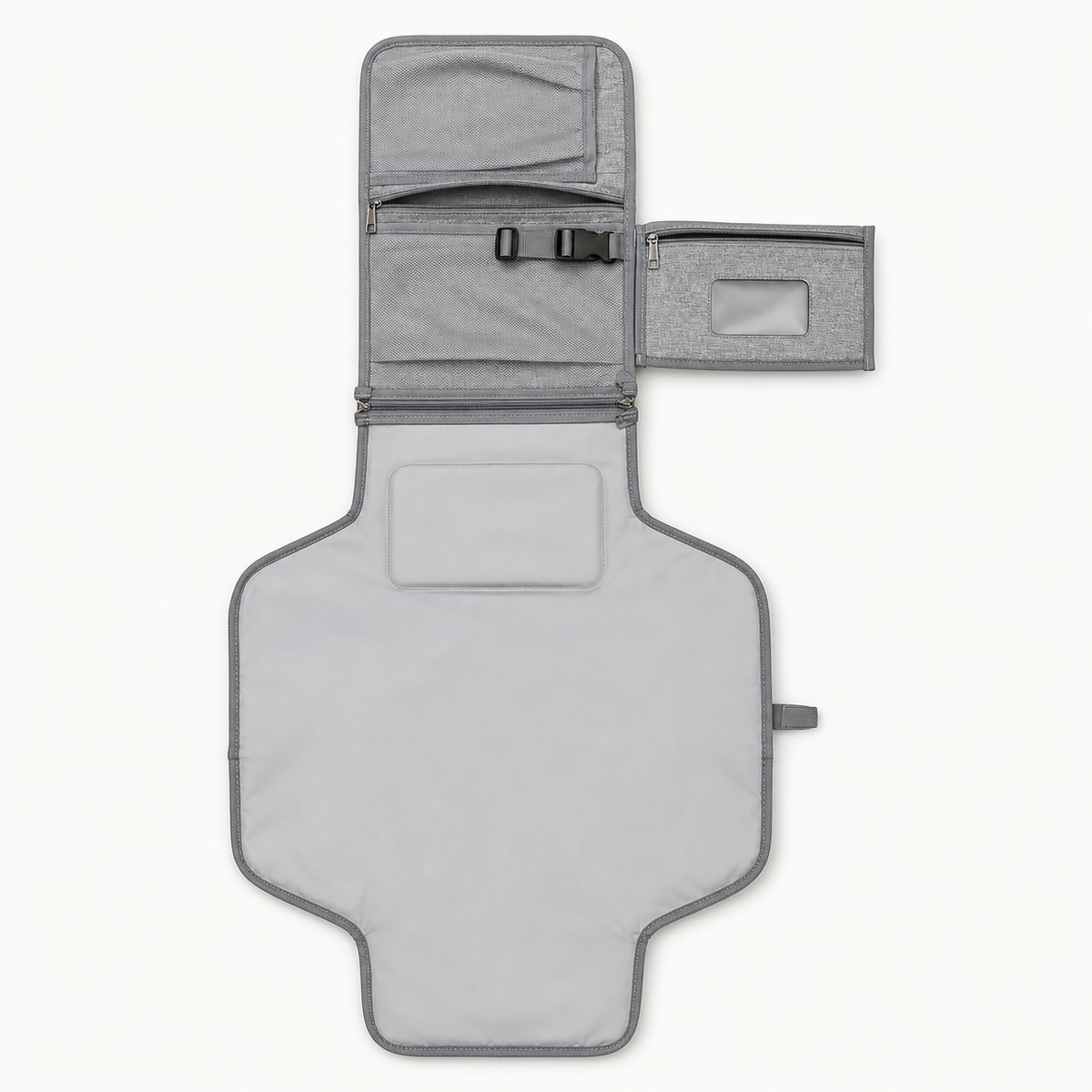 Matelas à langer nomade gris déplié 58 x 80 cm | NOLIERA