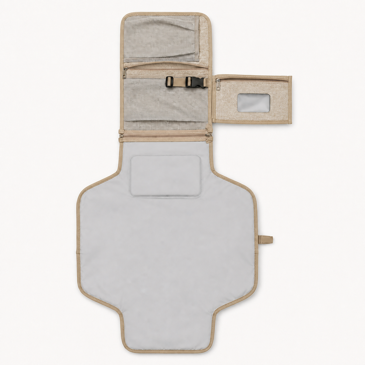 Matelas à langer nomade kaki déplié 58 x 80 cm | NOLIERA