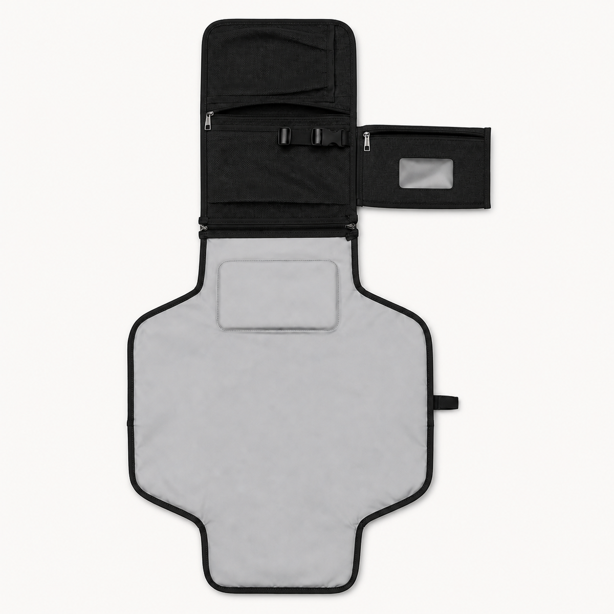 Matelas à langer nomade noir déplié 58 x 80 cm | NOLIERA