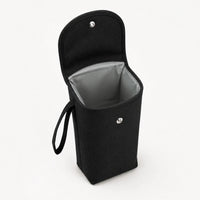 Intérieur de la pochette à couches noire ouverte | NOLIERA