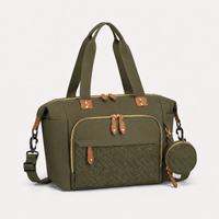 Sac à langer bandoulière vert, vue studio fond blanc | NOLIERA