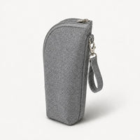 Sac isotherme biberon aluminium gris chiné, vue studio | NOLIERA