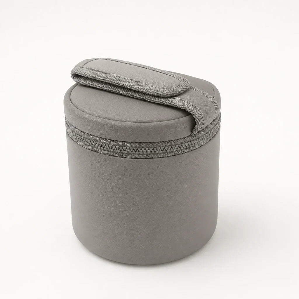 Sac isotherme à biberon cendre en néoprène, vue studio | NOLIERA